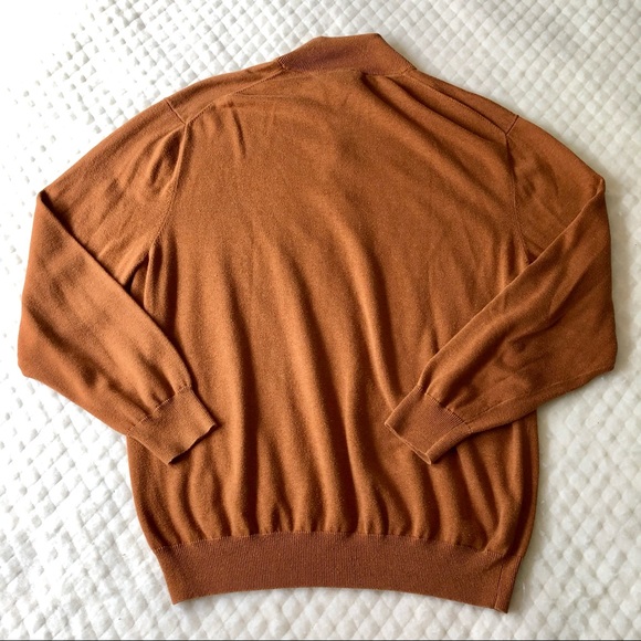 Jos A Bank Rust Cotton 1/4 Zip Long Sleeve Sweater - Picture 5 of 6